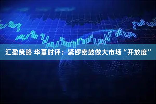 汇盈策略 华夏时评：紧锣密鼓做大市场“开放度”