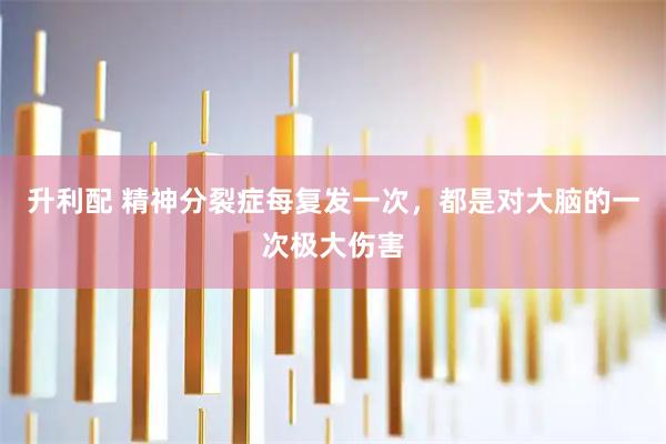 升利配 精神分裂症每复发一次，都是对大脑的一次极大伤害